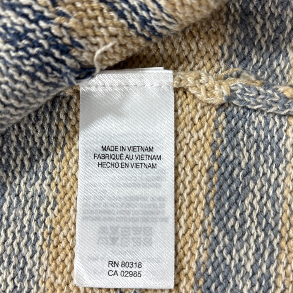Lucky Brand‎ Women's M Aztec Print Open Front Cardigan Sweater Pockets - Picture 6 of 11